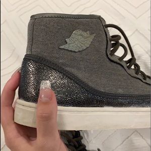 AIR JORDAN HIGH TOPS WITH METALLIC TRIM